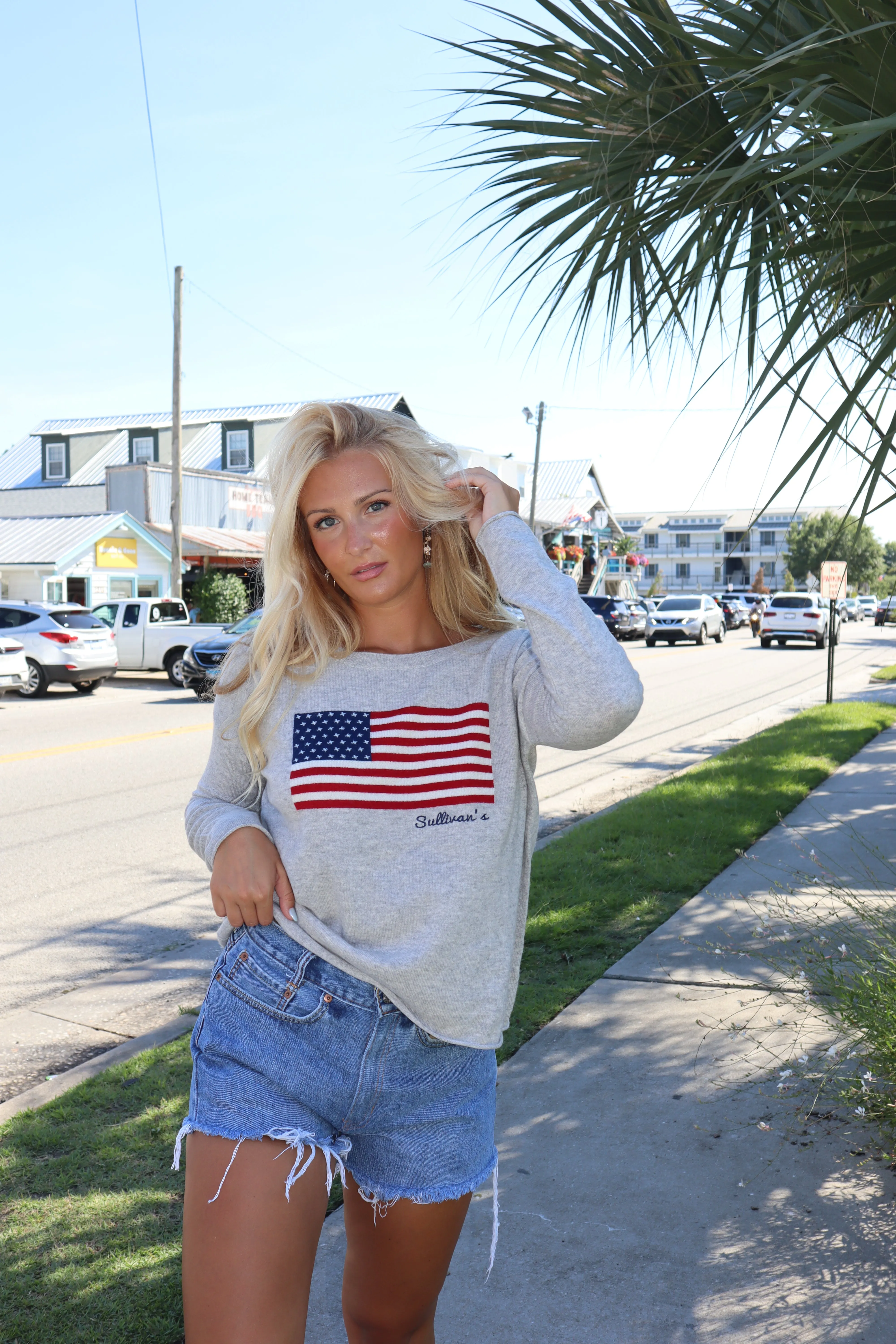 Cashmere Novelty Sullivan's Sweater- Flag