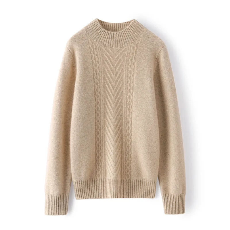 Cashmere Sweater for Women Mock neck Long Sleeve Winter Warm Cashmere Sweater