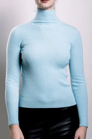 Cashmere Turtle Neck Sweater - Sky Blue