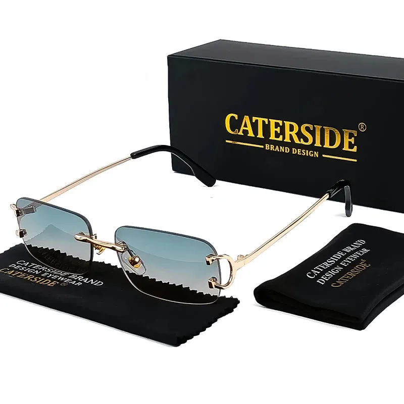 CATERSIDE Rectangular Rimless Sunglasses for Men