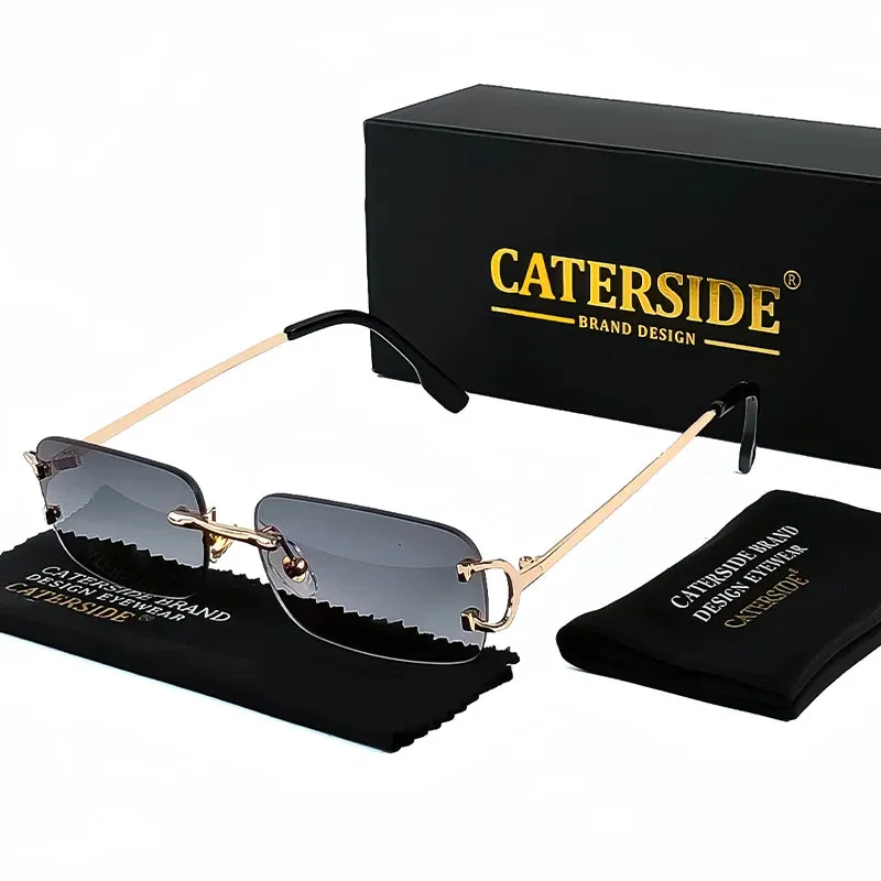CATERSIDE Rectangular Rimless Sunglasses for Men