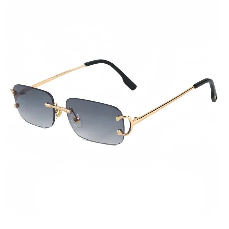 CATERSIDE Rectangular Rimless Sunglasses for Men