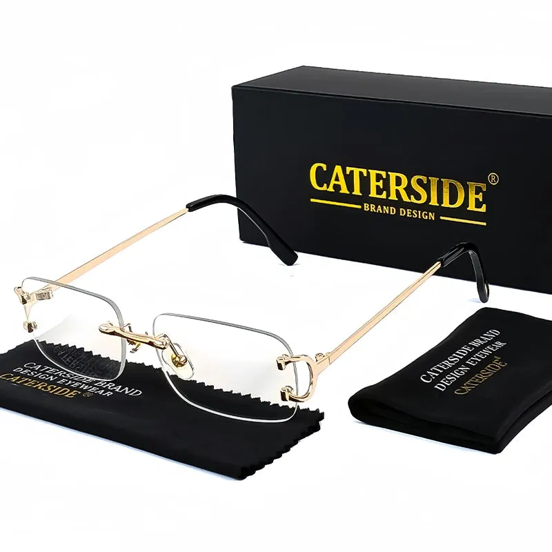 CATERSIDE Rectangular Rimless Sunglasses for Men