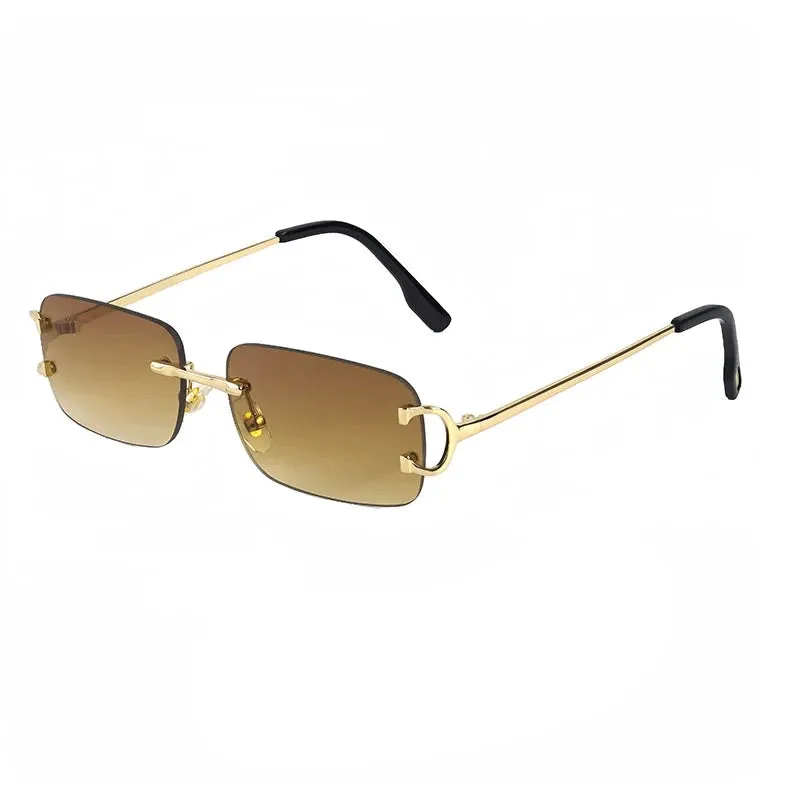 CATERSIDE Rectangular Rimless Sunglasses for Men