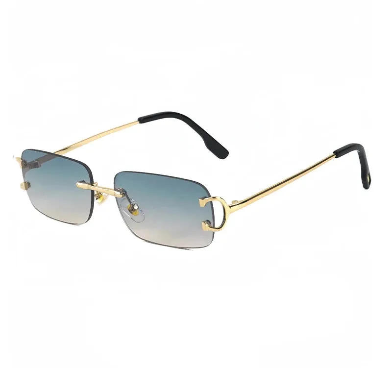 CATERSIDE Rectangular Rimless Sunglasses for Men