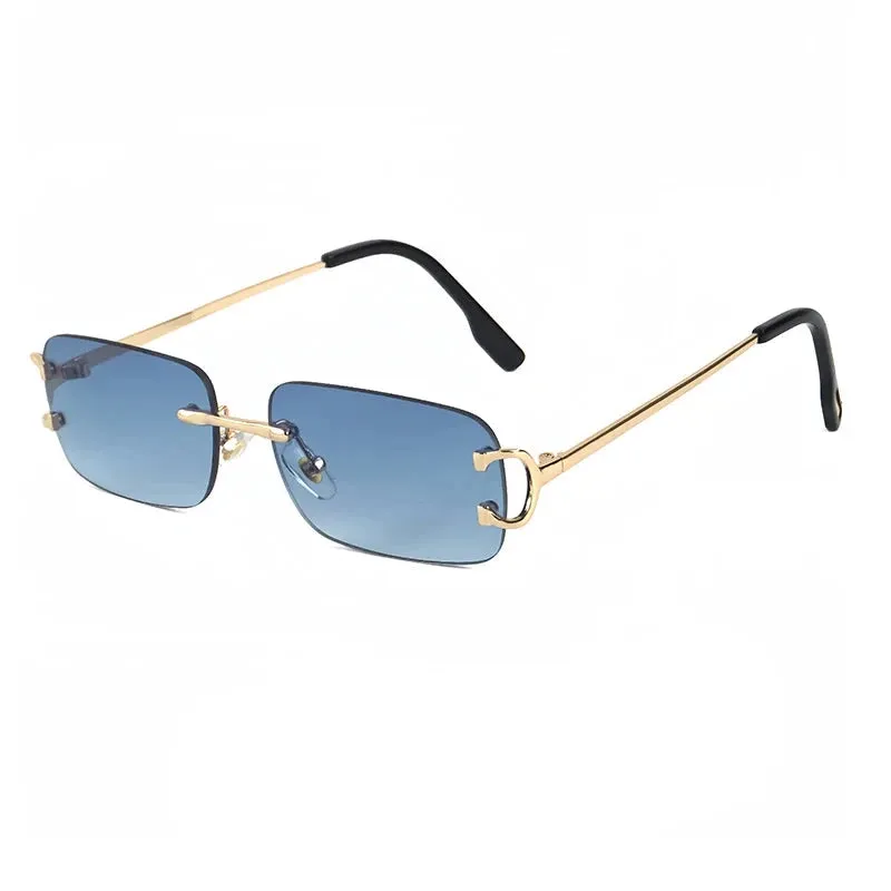 CATERSIDE Rectangular Rimless Sunglasses for Men