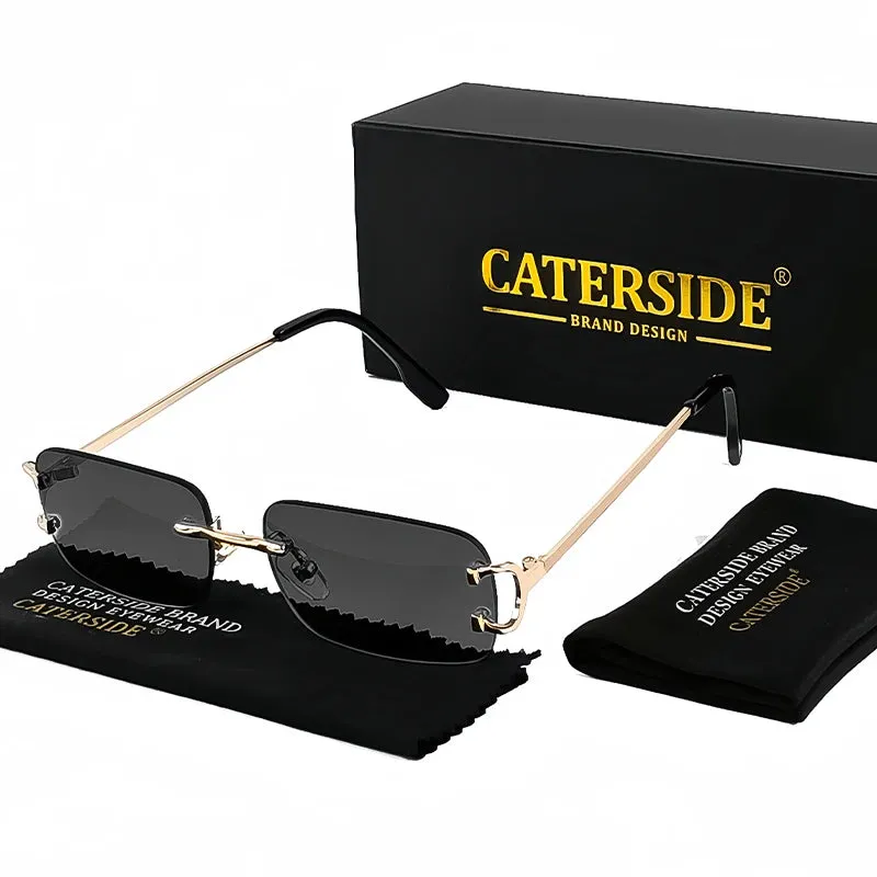 CATERSIDE Rectangular Rimless Sunglasses for Men