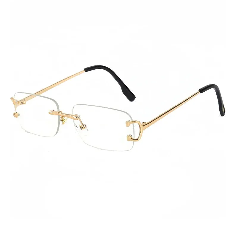 CATERSIDE Rectangular Rimless Sunglasses for Men