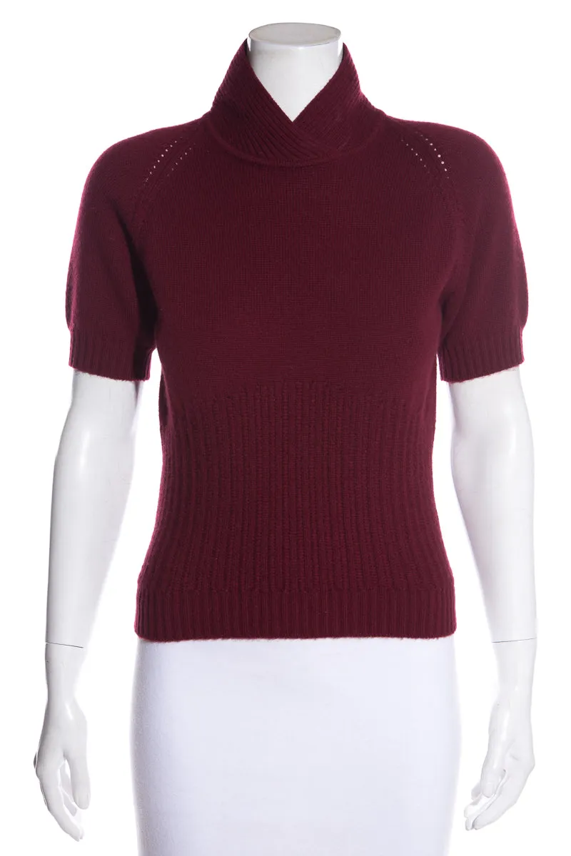 Chado Ralph Rucci Burgundy Cashmere Sweater SZ 42