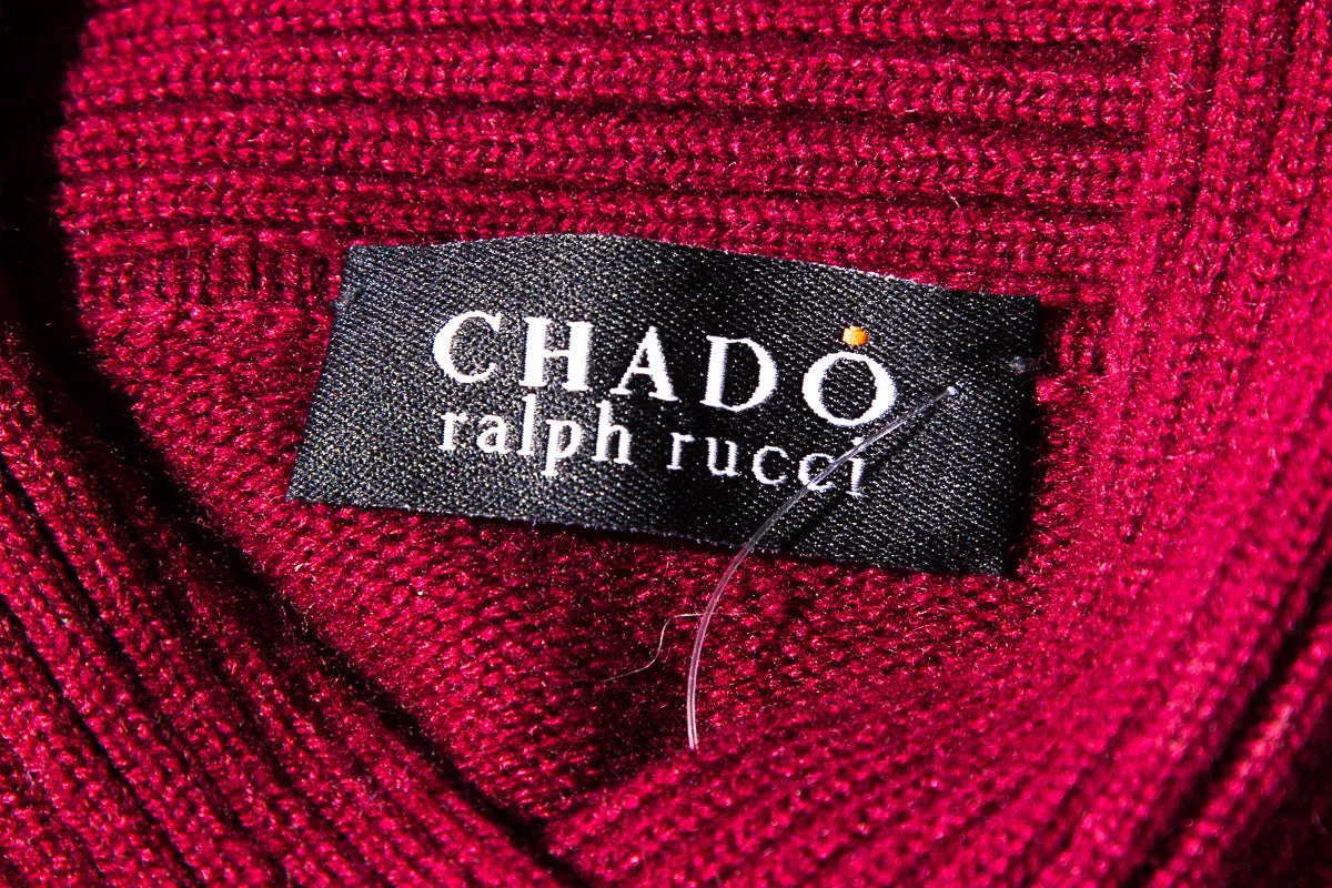 Chado Ralph Rucci Burgundy Cashmere Sweater SZ 42