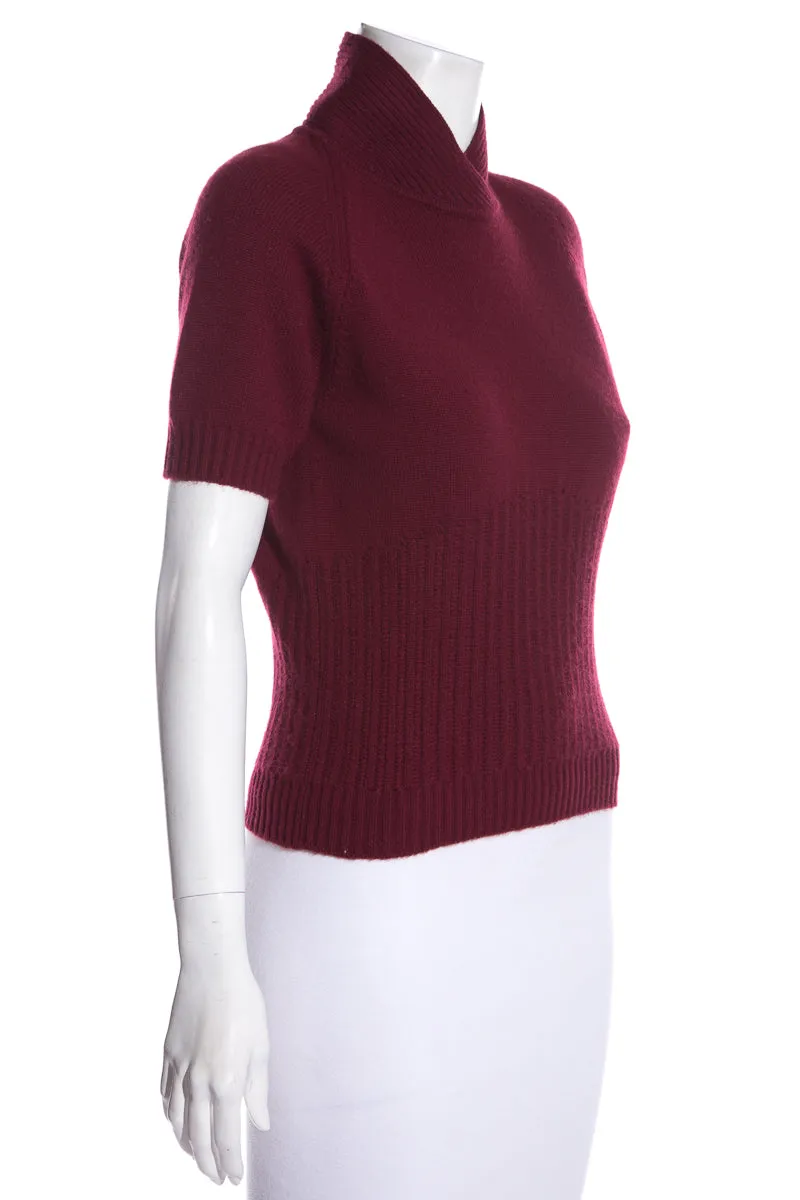 Chado Ralph Rucci Burgundy Cashmere Sweater SZ 42