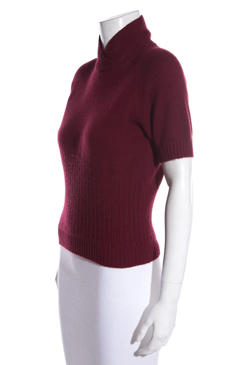 Chado Ralph Rucci Burgundy Cashmere Sweater SZ 42