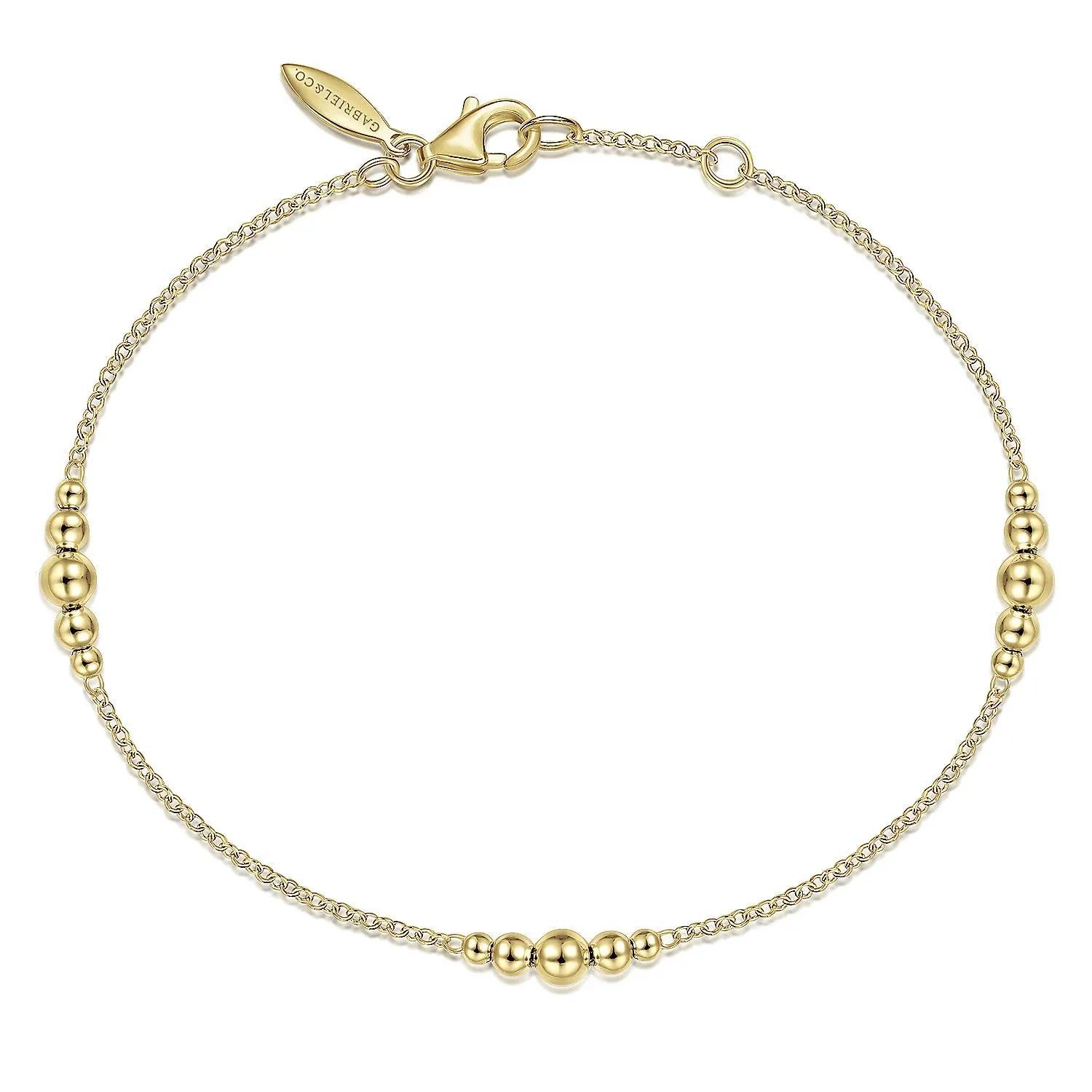 Chain Bracelet with Graduating Bead Stations