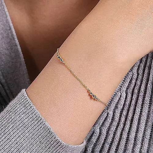 Chain Bracelet with Graduating Bead Stations