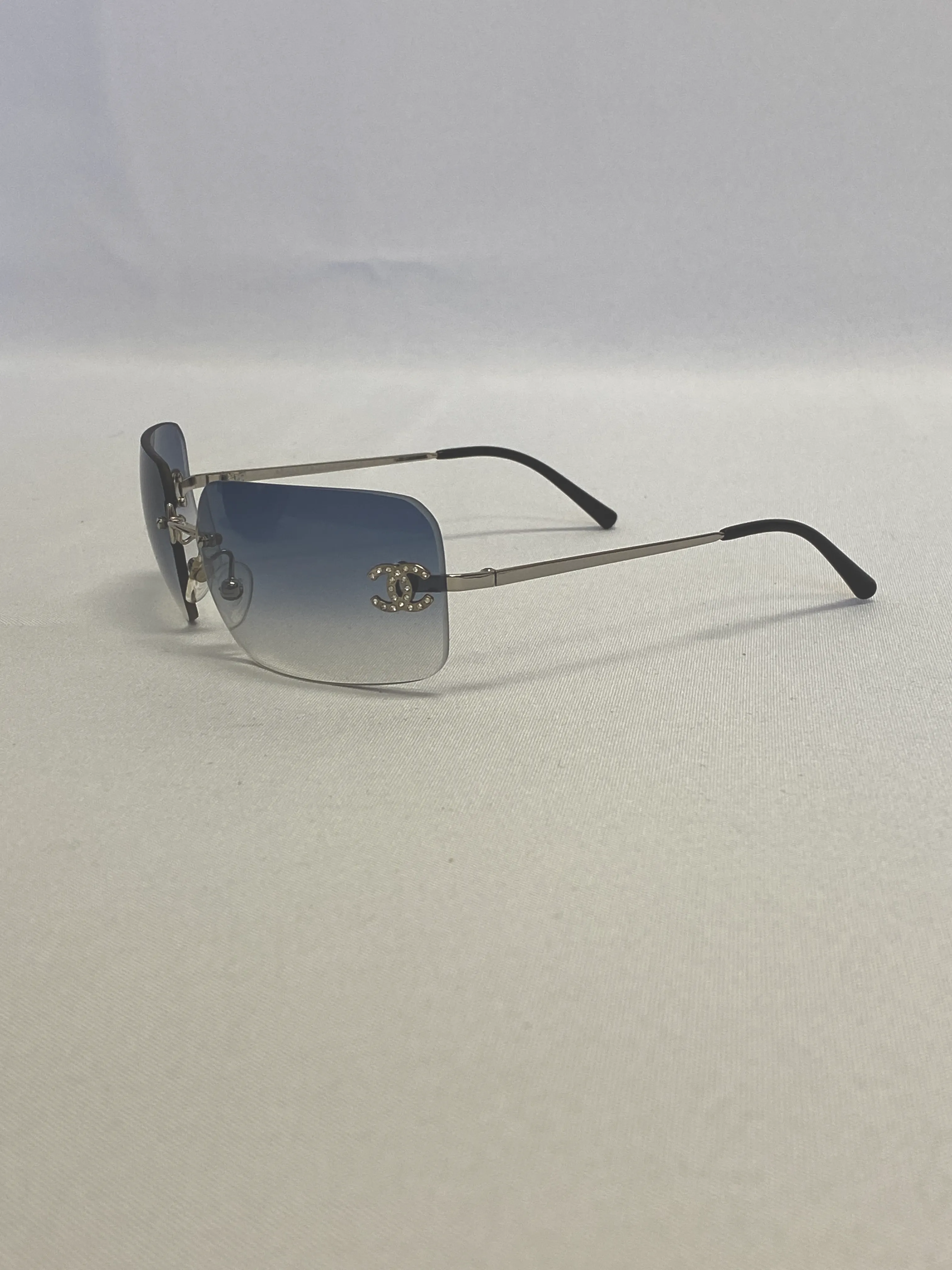 Chanel Rimless Blue Gradient Sunglasses