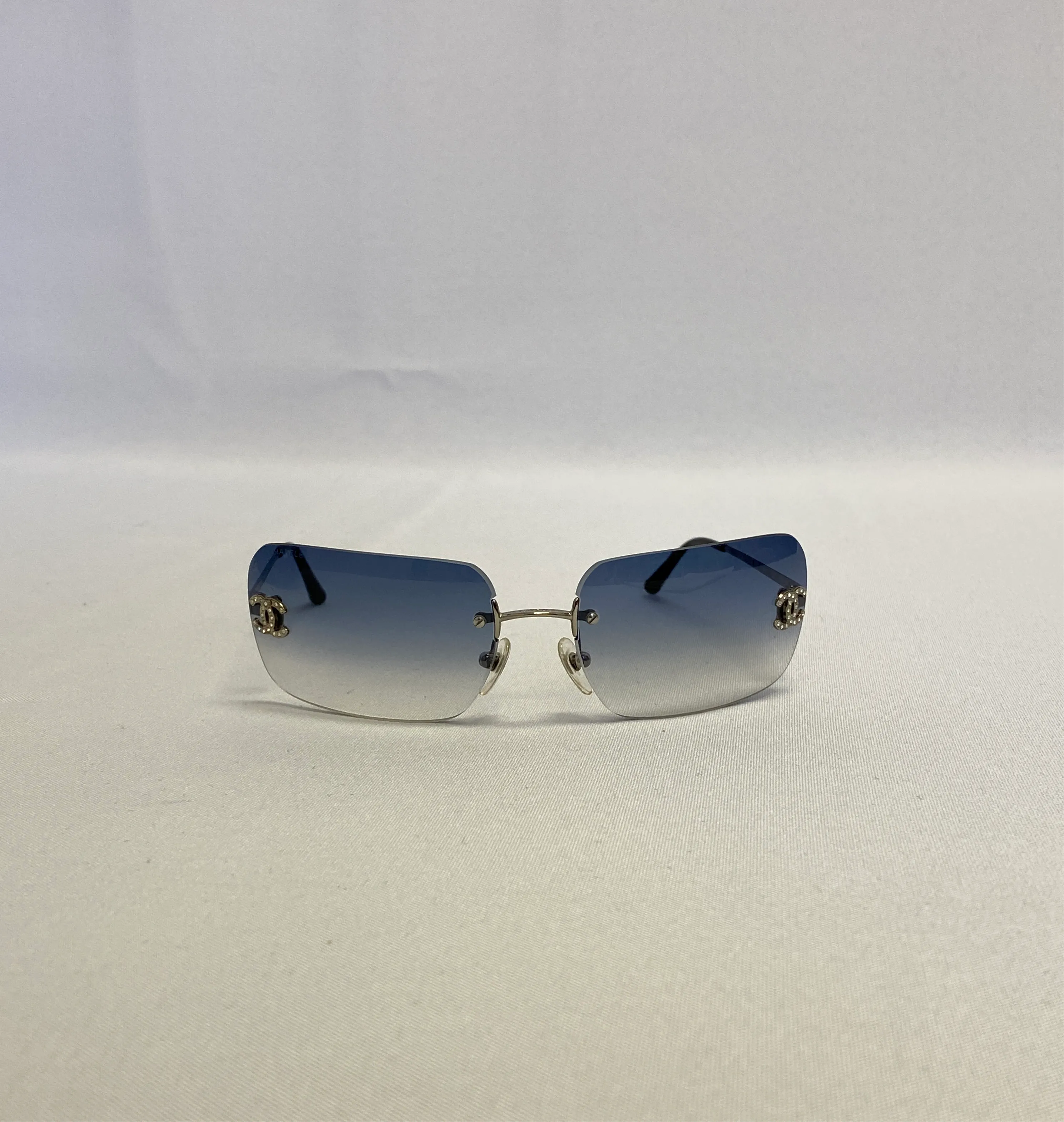 Chanel Rimless Blue Gradient Sunglasses