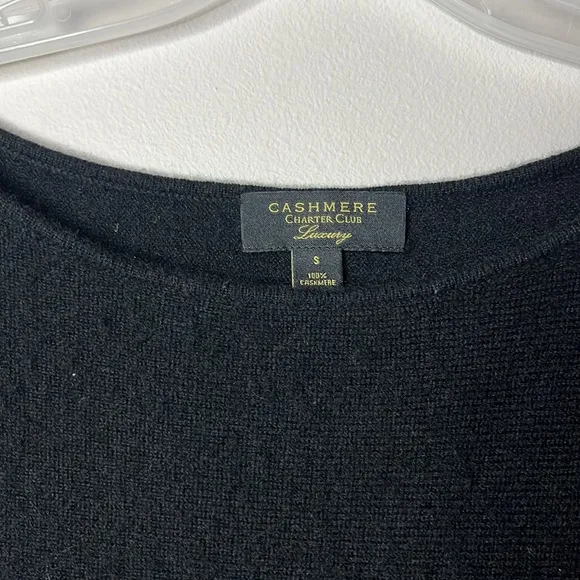 Charter Club 100shmere  Black Long Dolman sleeve Pullover sweater Size S