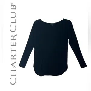 Charter Club 100�shmere  Black Long Dolman sleeve Pullover sweater Size S