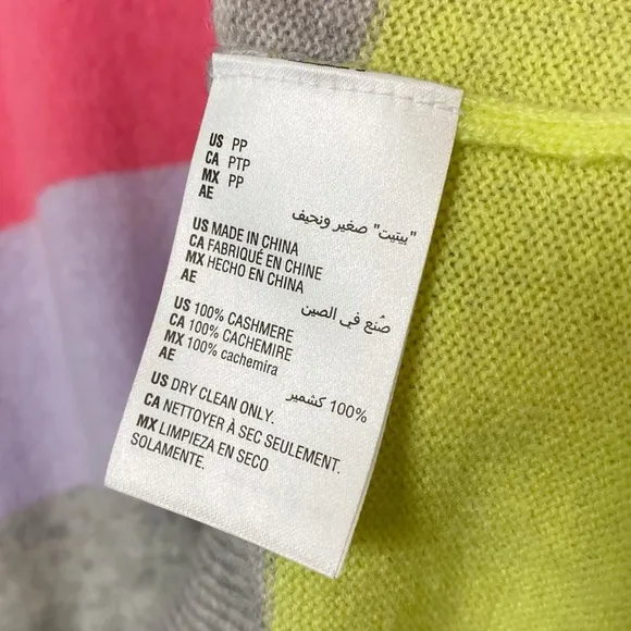 Charter Club Cashmere Marine Rainbow Stripe Crewneck Sweater