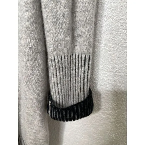 Charter Club Luxury Size M 100% Cashmere Gray Black Cardigan Sweater #3