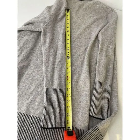 Charter Club Luxury Size M 100% Cashmere Gray Black Cardigan Sweater #3