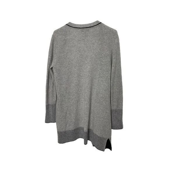 Charter Club Luxury Size M 100% Cashmere Gray Black Cardigan Sweater #3