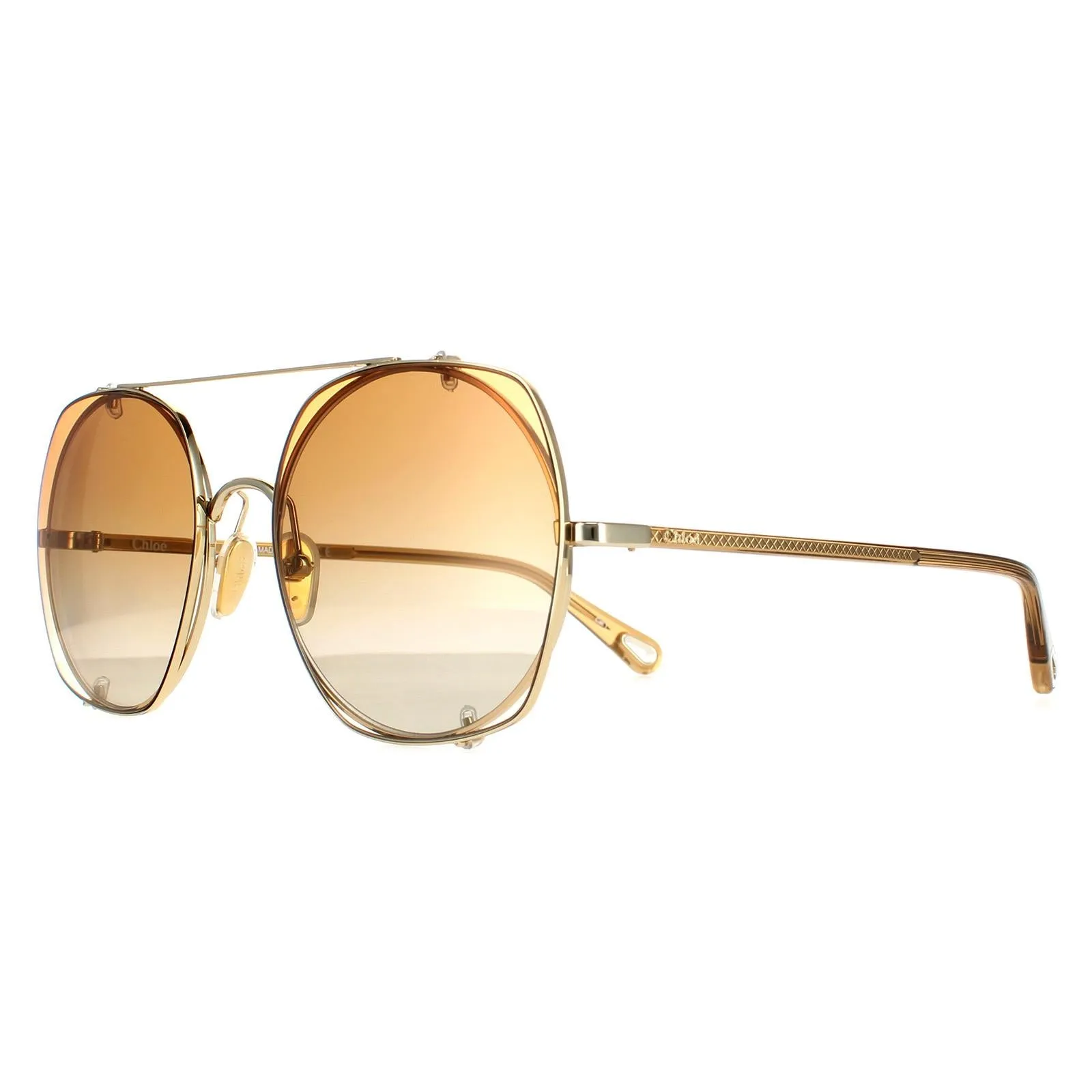 Chloe Sunglasses CH0042S 003 Gold  Orange Gradient