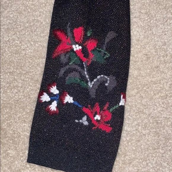 Christopher &amp; Banks Embroidered Shimmer Cardigan