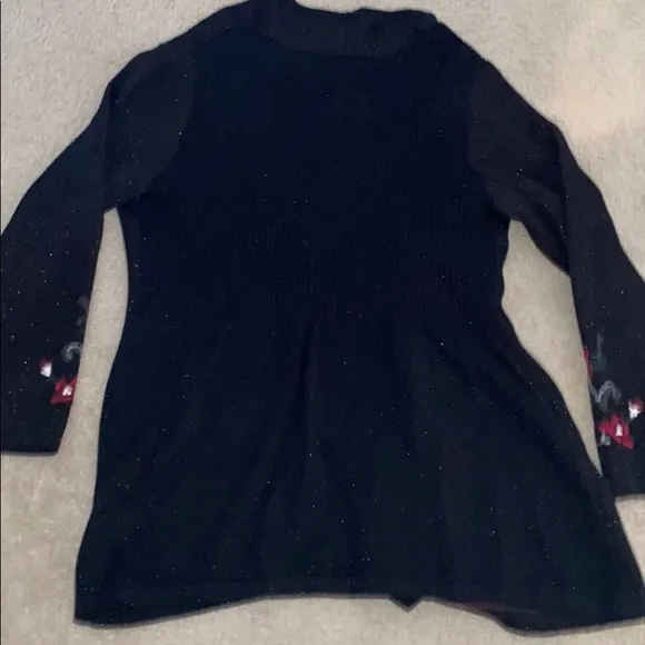 Christopher &amp; Banks Embroidered Shimmer Cardigan