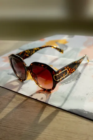Circle Arm Detail Oversize Sunglasses