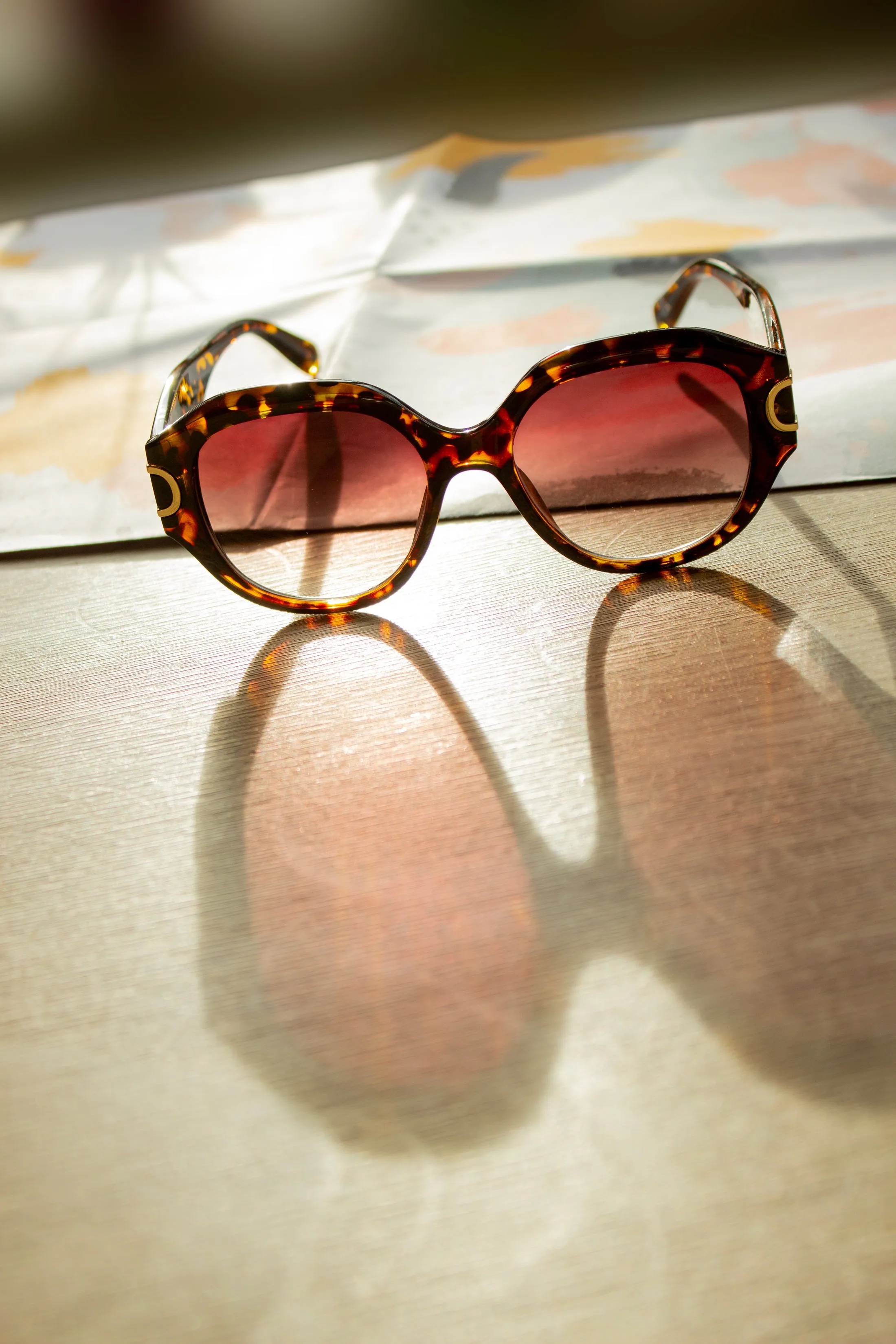 Circle Arm Detail Oversize Sunglasses
