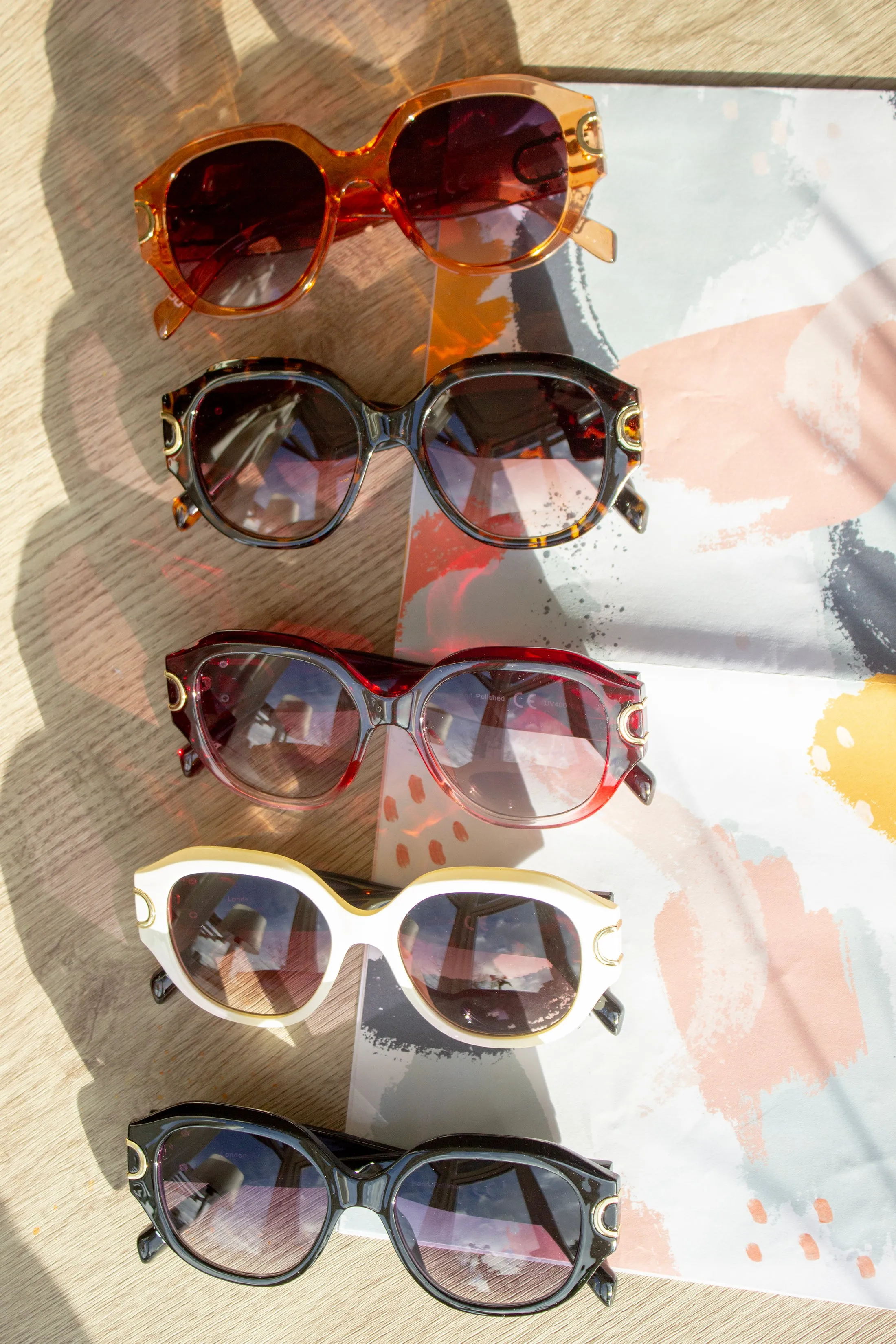 Circle Arm Detail Oversize Sunglasses