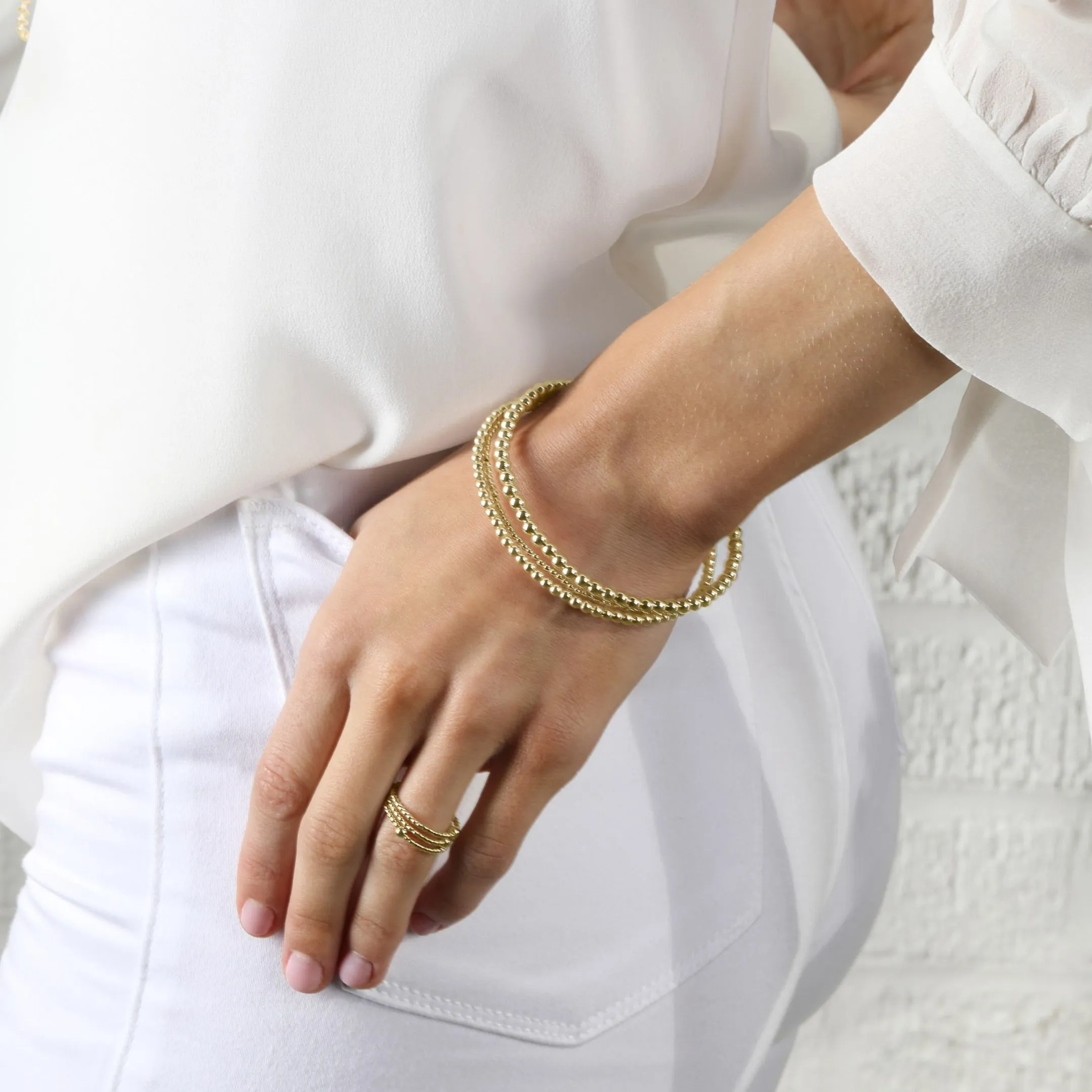 Classic Beaded Bangle Stack Bsbanall