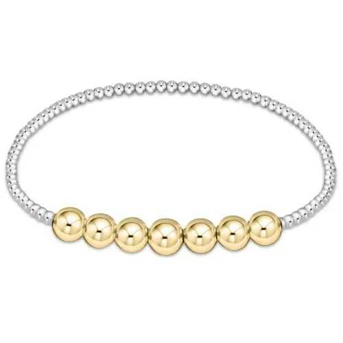Classic Beaded Bliss 6mm Bead Bracelet - Mixed Metal