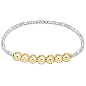 Classic Beaded Bliss 6mm Bead Bracelet - Mixed Metal