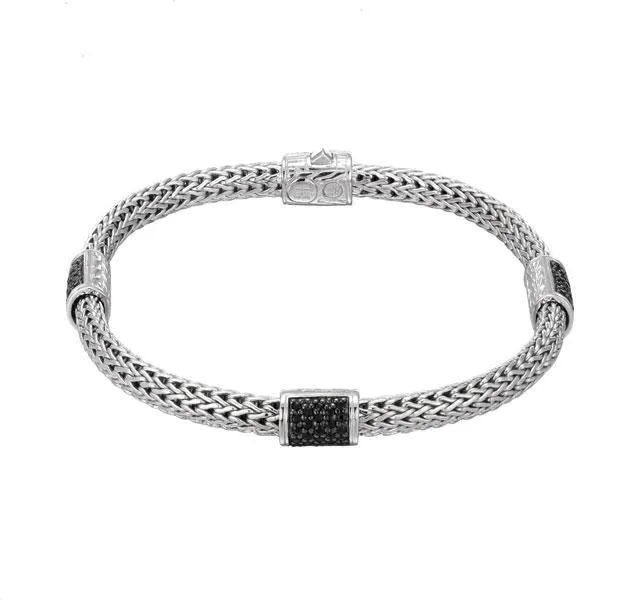 Classic Chain Black Sapphire Bracelet