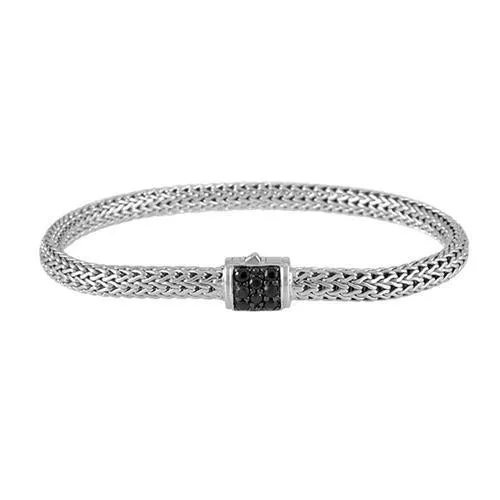 Classic Chain Bracelet with Black Sapphires