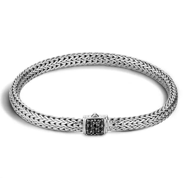 Classic Chain Bracelet with Black Sapphires