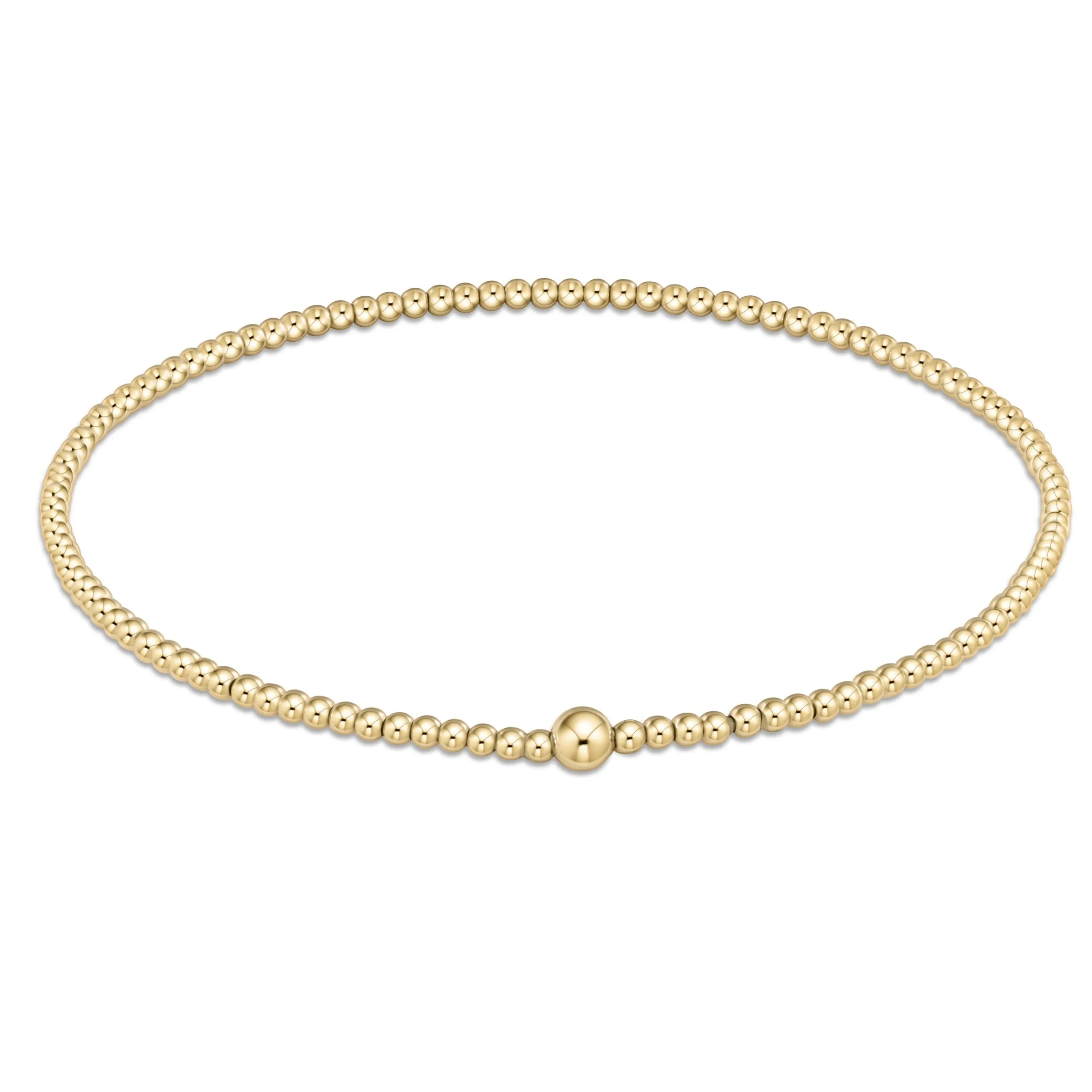 Classic Gold 2Mm Bead Bangle Bbanclg2