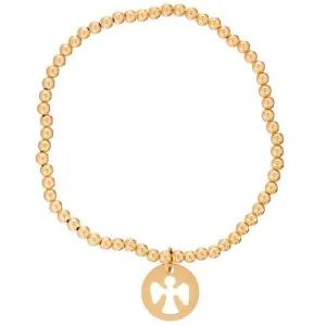 Classic Gold 3mm Bracelet Gold- Guardian Angel Charm