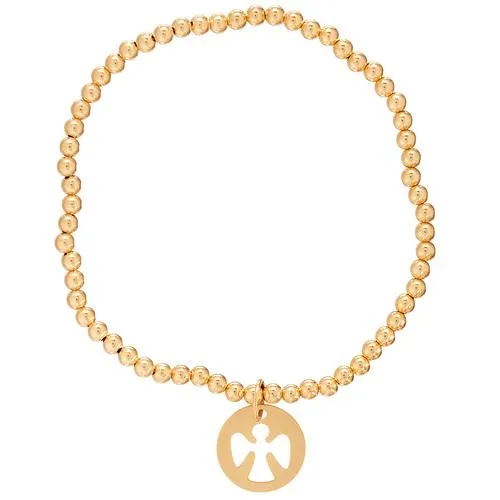 Classic Gold 3mm Bracelet Gold- Guardian Angel Charm