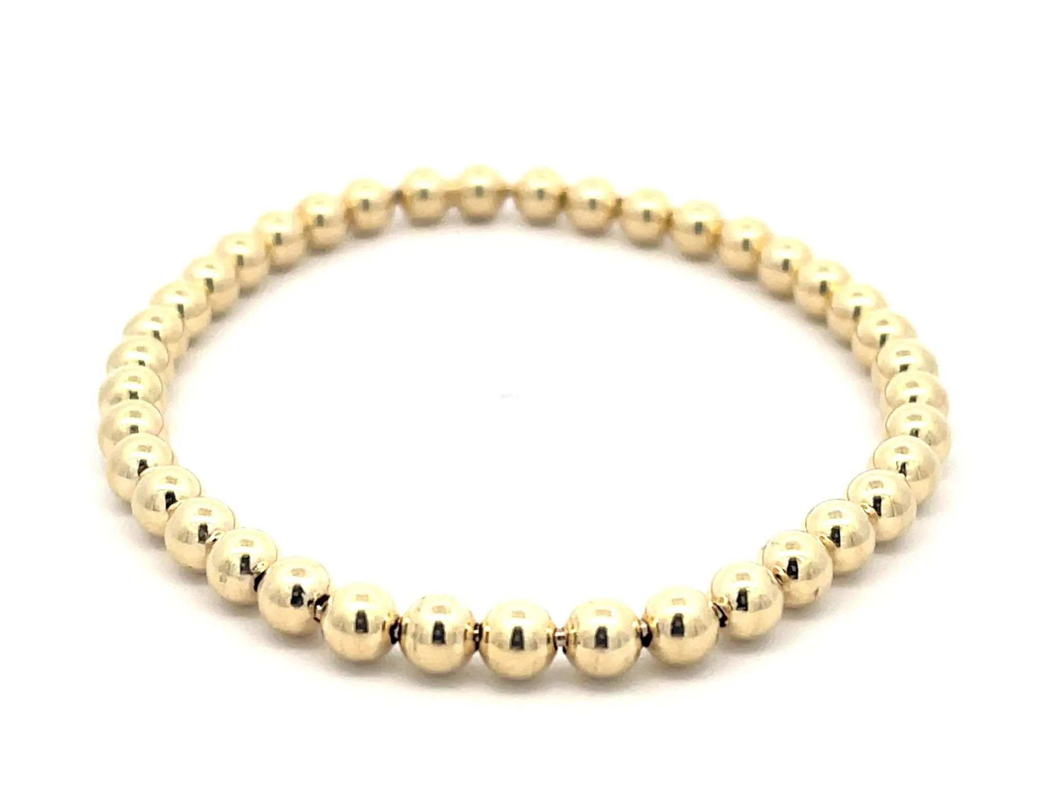 Classic Gold 5mm Bead Bracelet in 14K Yellow Gold