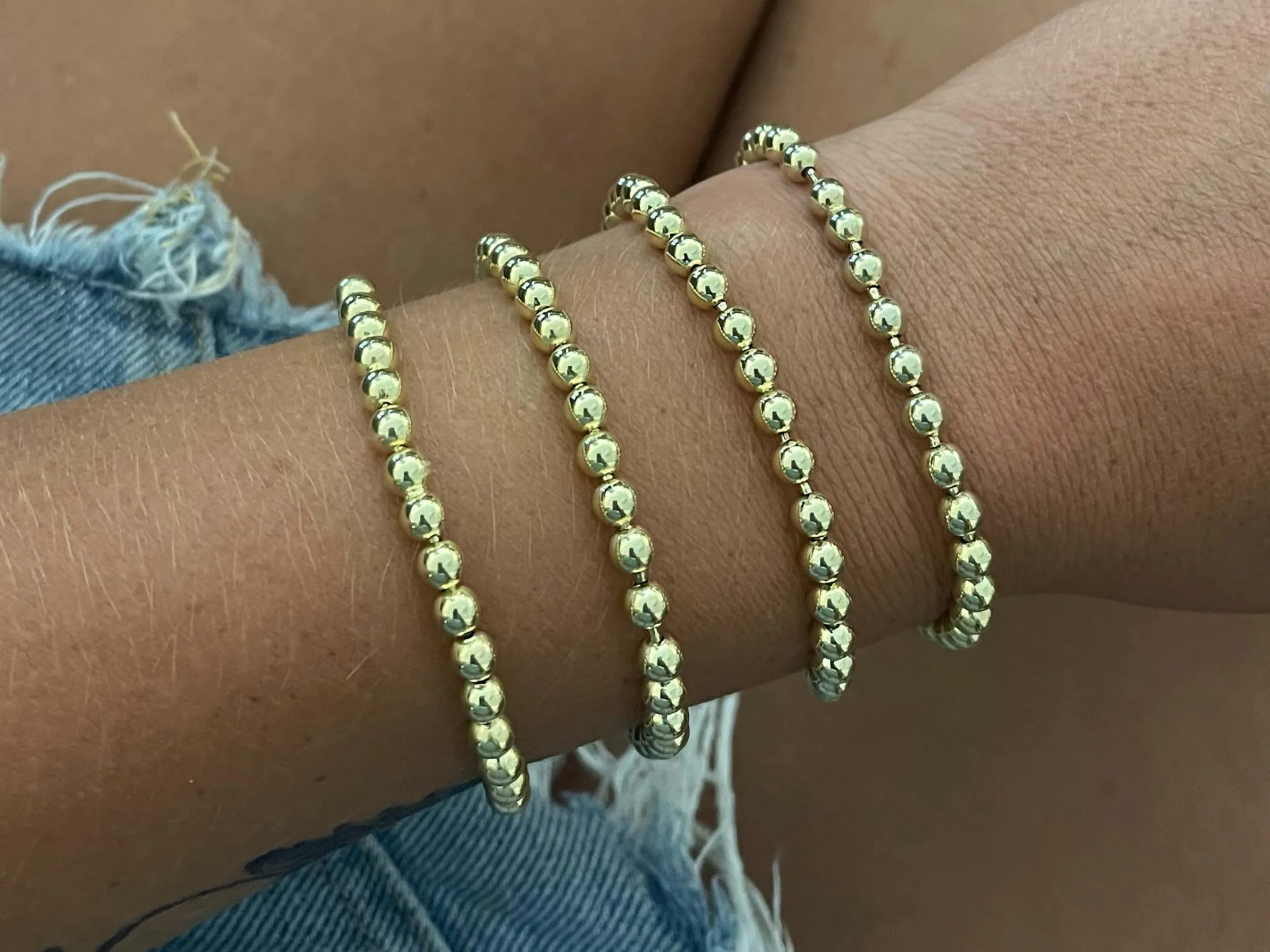 Classic Gold 5mm Bead Bracelet in 14K Yellow Gold