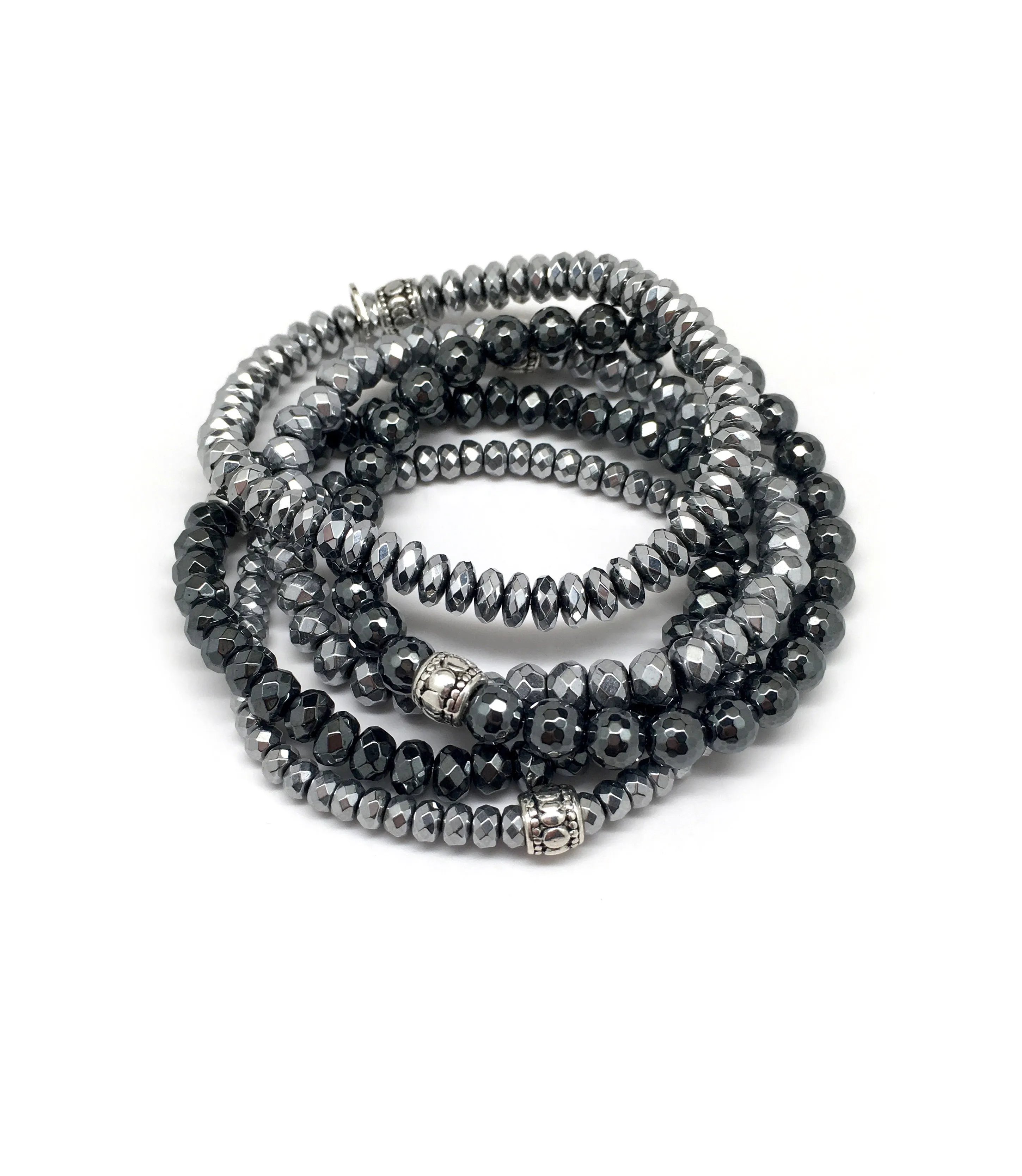 Classic Hematite & Pyrite Stack Bracelets