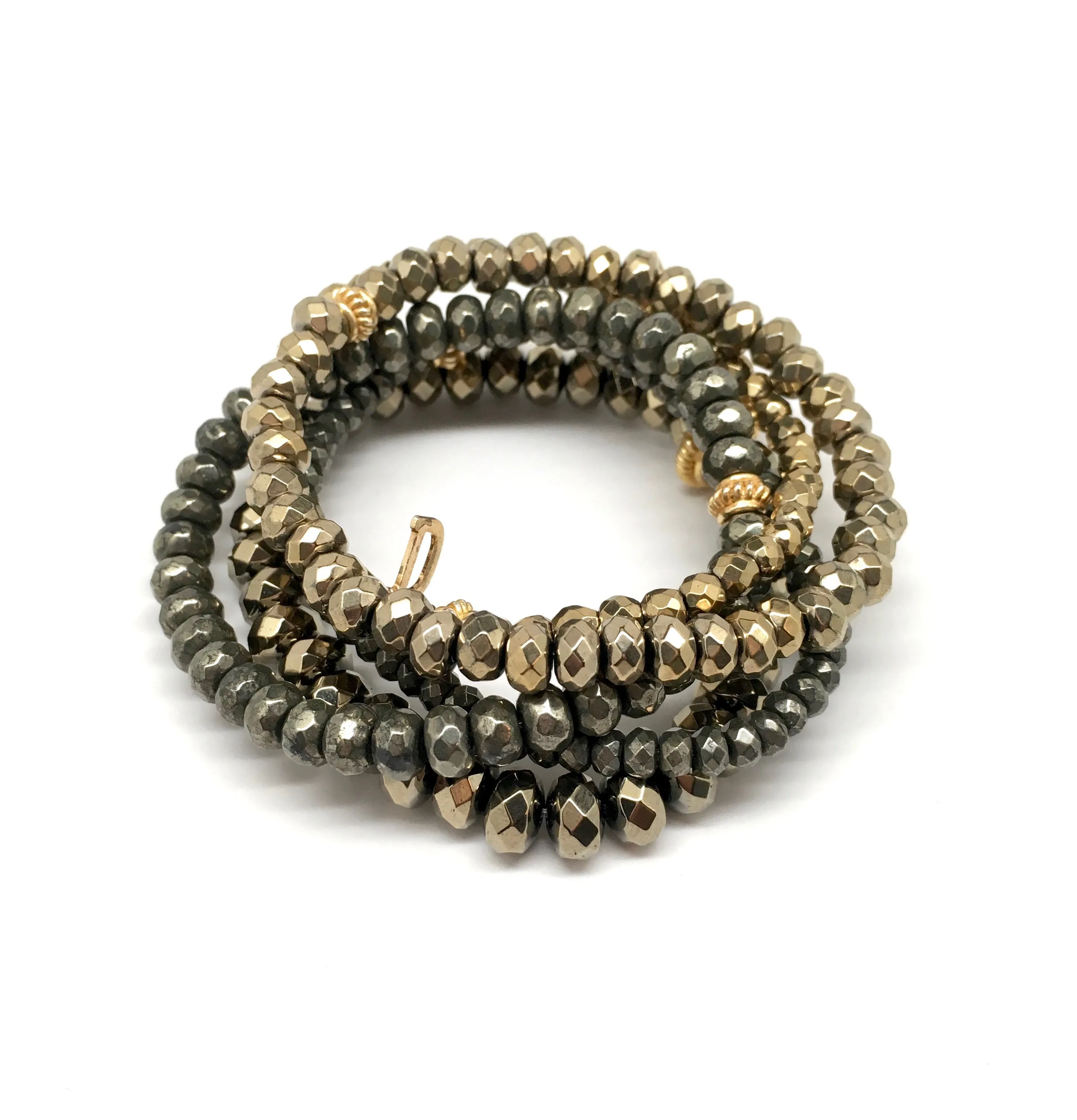 Classic Hematite & Pyrite Stack Bracelets