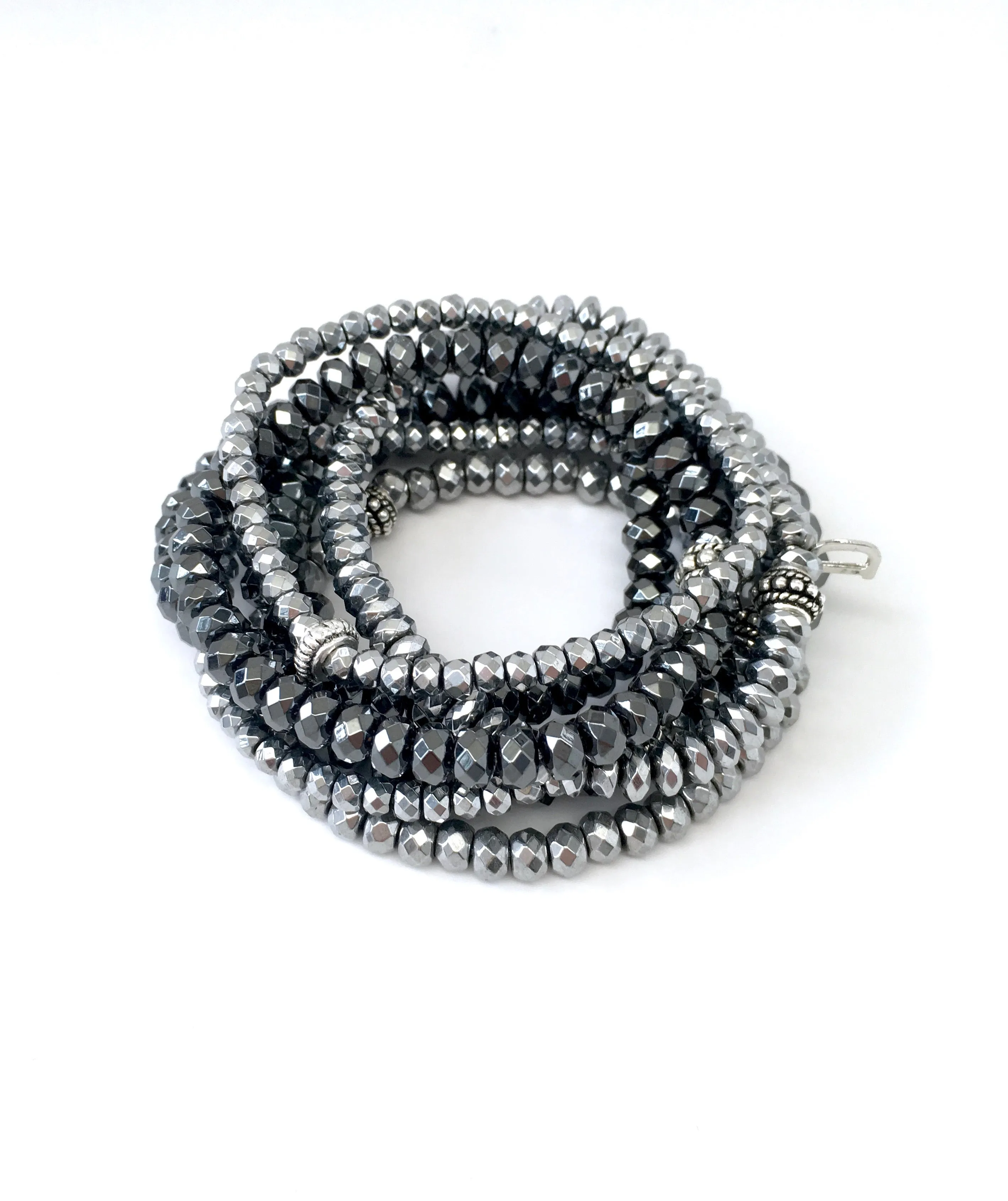 Classic Hematite & Pyrite Stack Bracelets