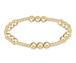 Classic Joy Pattern Bead Bracelet 6mm- Gold