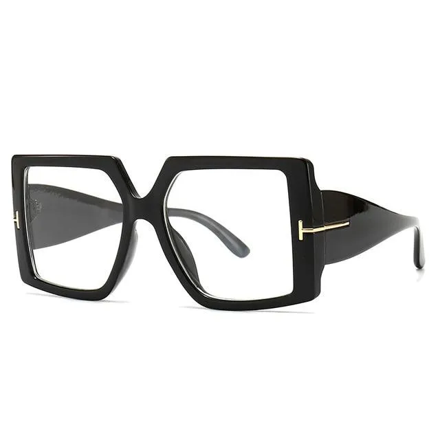 Classic Oversized Square Sunglasses Leopard Sun Glasses Female Gradient Vintage Big Shades UV400