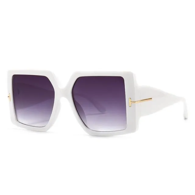 Classic Oversized Square Sunglasses Leopard Sun Glasses Female Gradient Vintage Big Shades UV400