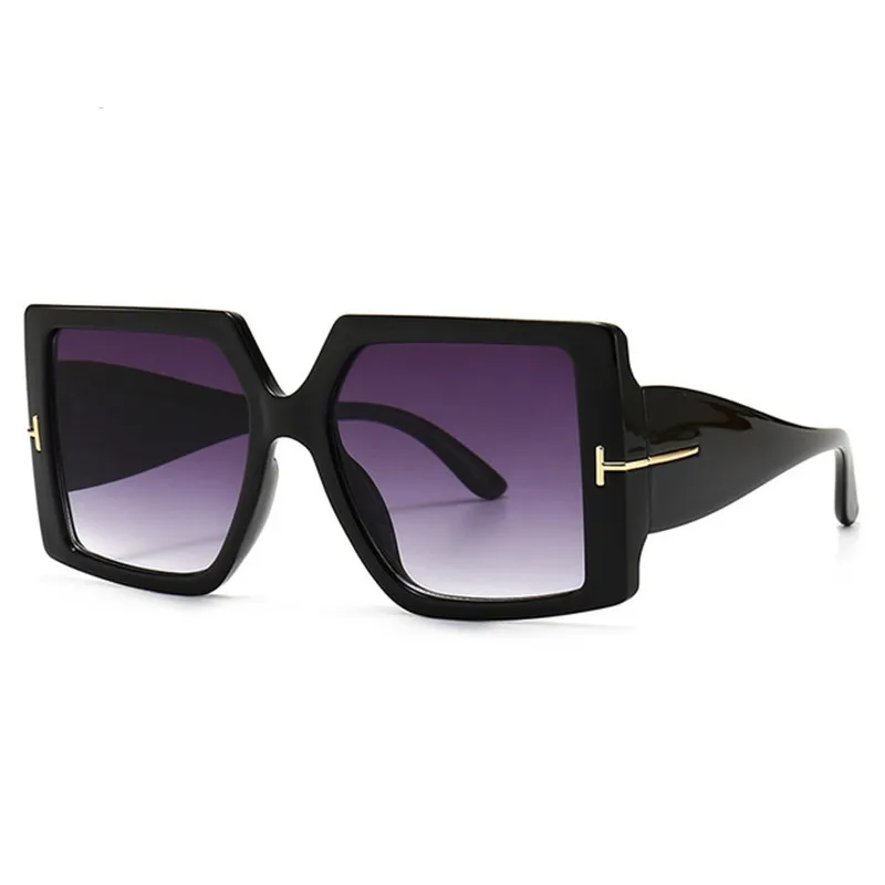 Classic Oversized Square Sunglasses Leopard Sun Glasses Female Gradient Vintage Big Shades UV400